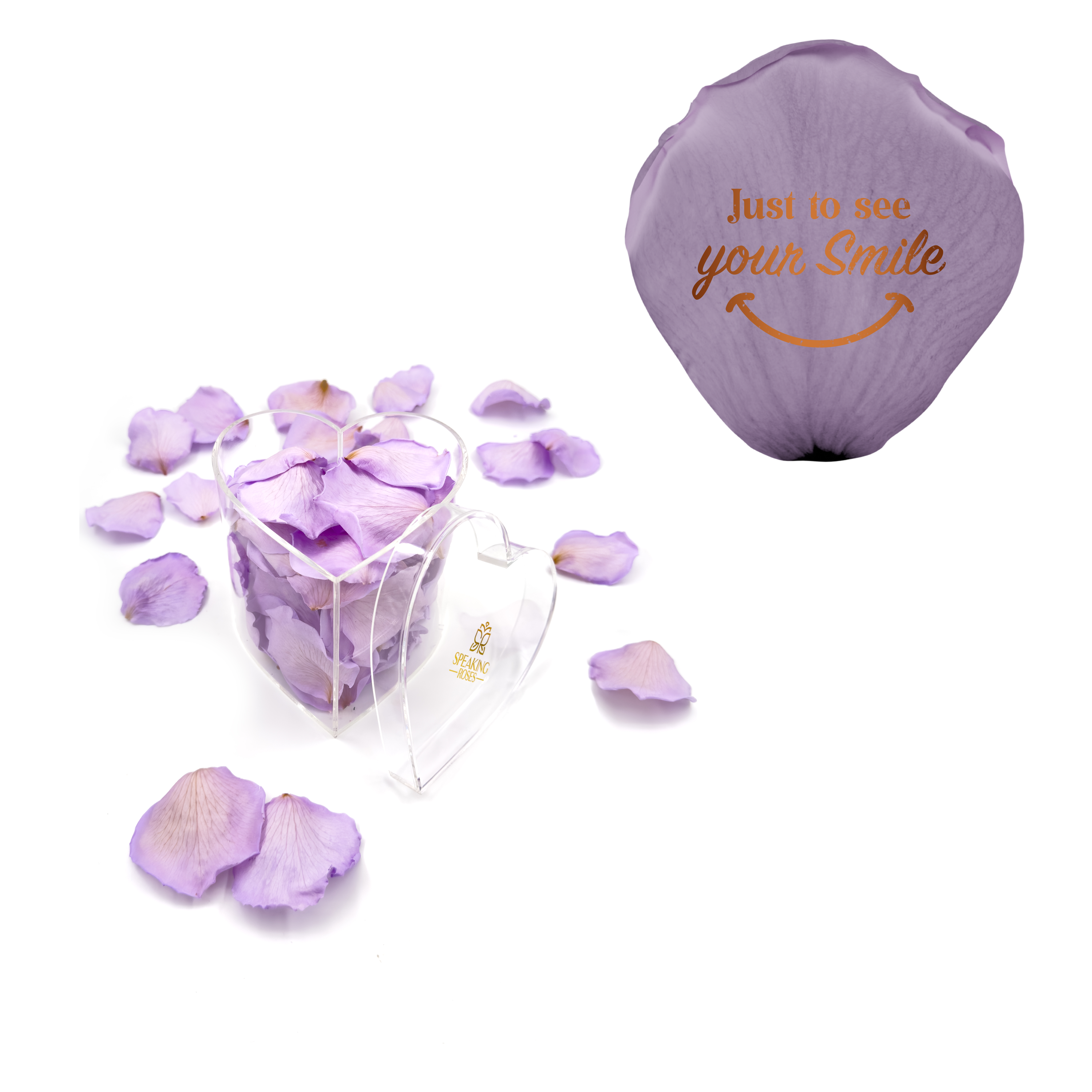 Just to see you smile - Heart Acrylic Box (100 Preserved Petals)