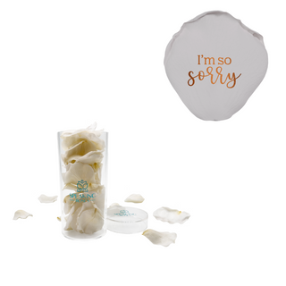 I'm So Sorry - Acrylic Round Box (25 Preserved Rose Petals)
