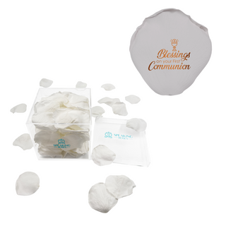First Communion - Acrylic Square Box (150 Preserverd Rose Petals)