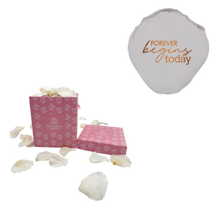 Forever begins today  - Square Paper Box (100 Preserved Petals)