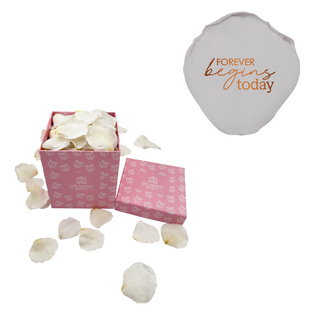 Forever begins today  - Square Paper Box (100 Preserved Petals)