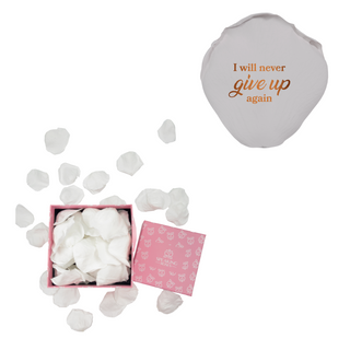 I will never give up again - Square Paper Box (100 Preserved Petals)