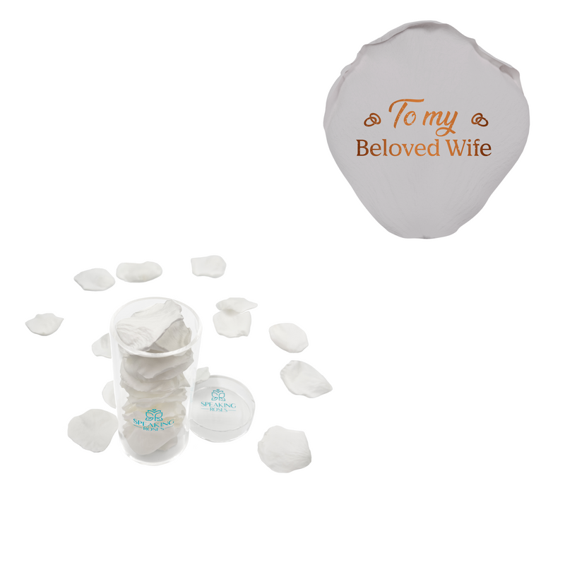 To my Beloved Wife - Acrylic Round Box (25 Preserved Petals)