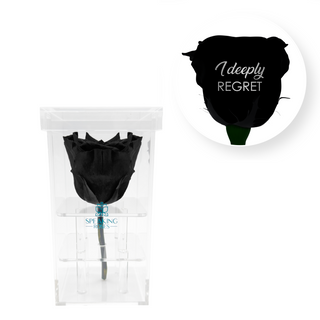 I deeply regret - Square Acrylic Box  (1 Preserved Stem)