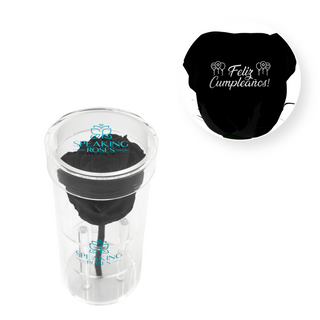 Feliz Cumpleaños - Acrylic Round Box (1 Preserved Stem)