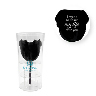 I Want To Share My Life With You - Acrylic Round Box (1 Preserved Stem)