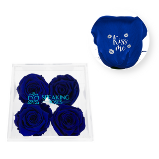 Kiss me - Square Acrylic Box  (4 Stems Heads)