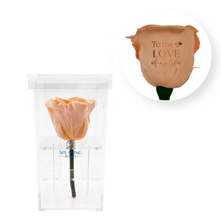 To the love of my life - Square Acrylic Box  (1 Preserved Stem)