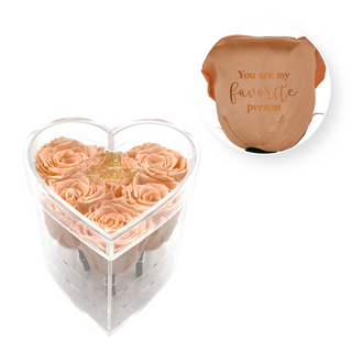 You are my favorite person - Heart Acrylic Box  (6 Preserved Stems)