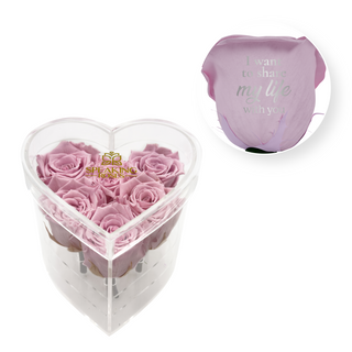 I want to share my life with you - Heart Acrylic Box  (6 Preserved Stems)