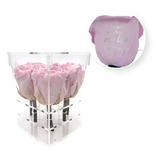 I want to share my life with you - Heart Acrylic Box  (6 Preserved Stems)