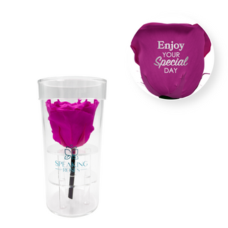 Enjoy Your Special Day - Acrylic Round Box (1 Preserved Stem)