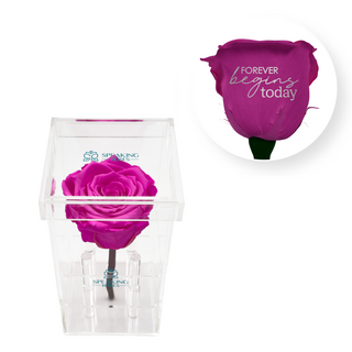 Forever begins today - Square Acrylic Box  (1 Preserved Stem)