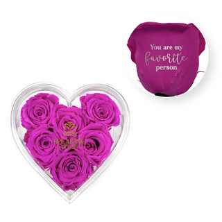 You are my favorite person - Heart Acrylic Box  (6 Preserved Stems)