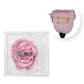 I deeply regret - Square Acrylic Box  (1 Preserved Stem)