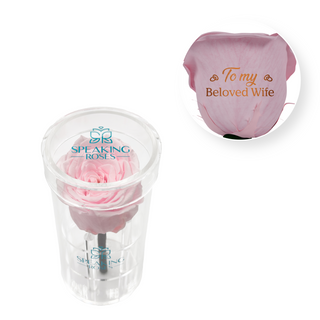 To My Beloved Wife - Acrylic Round Box (1 Preserved Stem)