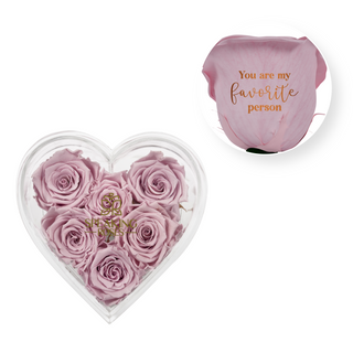 You are my favorite person - Heart Acrylic Box  (6 Preserved Stems)