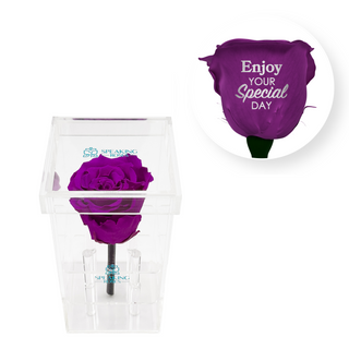 Enjoy your special day! - Square Acrylic Box  (1 Preserved Stem)