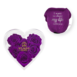 I want to share my life with you - Heart Acrylic Box  (6 Preserved Stems)