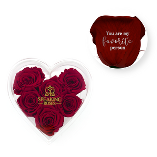 You are my favorite person - Heart Acrylic Box  (6 Preserved Stems)