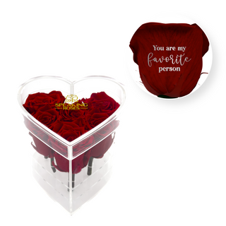 You are my favorite person - Heart Acrylic Box  (6 Preserved Stems)