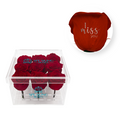 I miss you - Acrylic Square Box (9 Preserved Rose Stem)