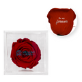 Be my forever - Acrylic Square Box (1 Preserved Rose Stem)