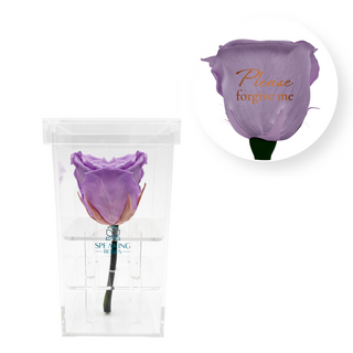 Please forgive me - Square Acrylic Box  (1 Preserved Stem)
