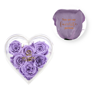 You are my favorite person - Heart Acrylic Box  (6 Preserved Stems)