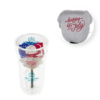 July 4 th -  Acrylic Round Box (1 Preserved Stem)