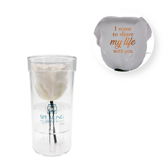 I Want To Share My Life With You - Acrylic Round Box (1 Preserved Stem)