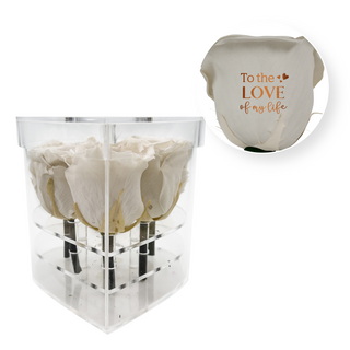 To the love of my life - Heart Acrylic Box  (6 Preserved Stems)