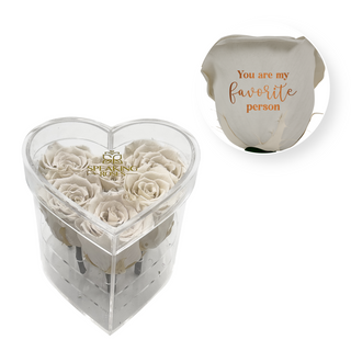 You are my favorite person - Heart Acrylic Box  (6 Preserved Stems)