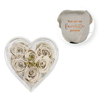 You are my favorite person - Heart Acrylic Box  (6 Preserved Stems)