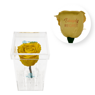 I deeply regret - Square Acrylic Box  (1 Preserved Stem)