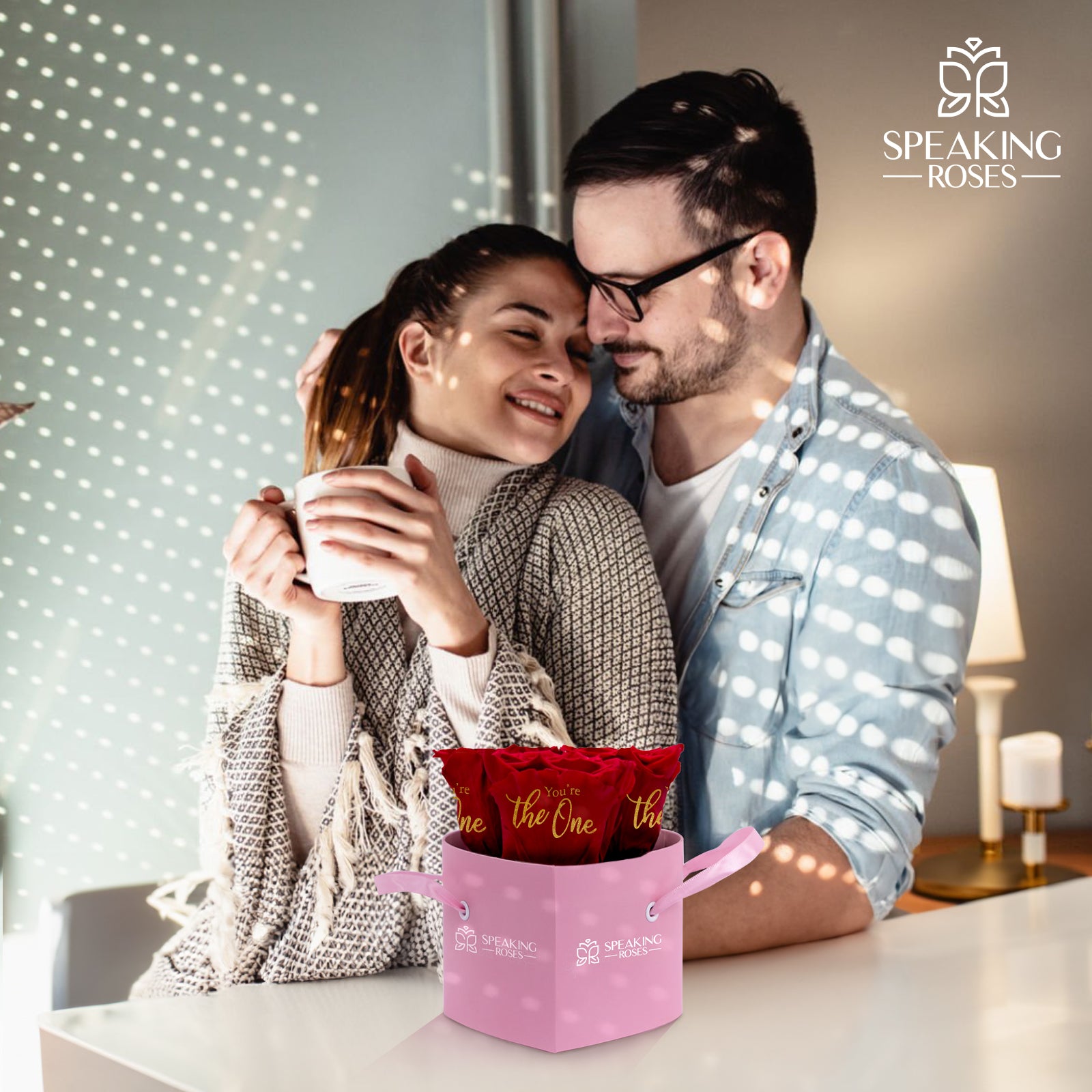 Valentine's day - You are the One - Heart Pink Box (3 Premium Roses)