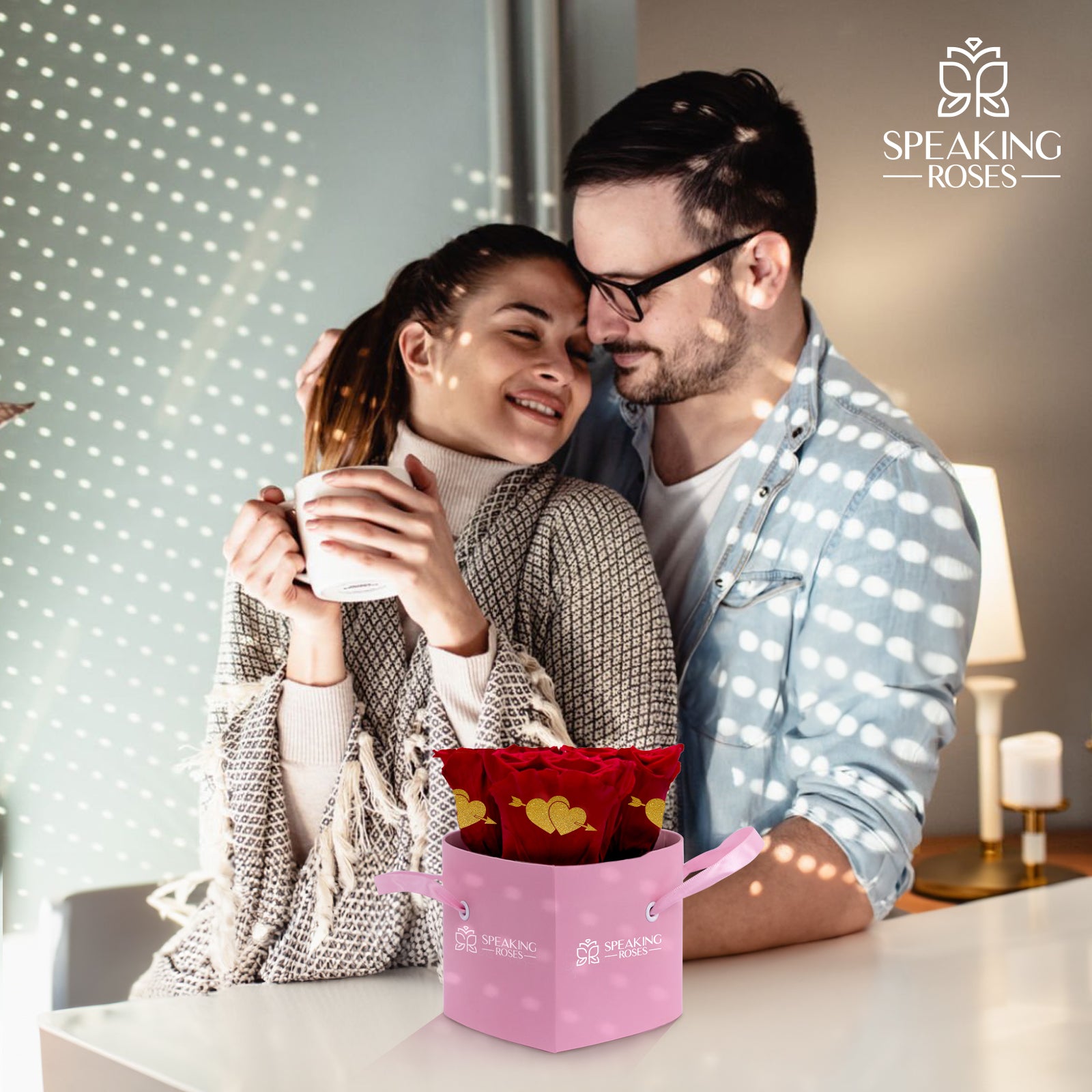 Valentine's day - Cupid - Heart Pink Box (3 Premium Roses)