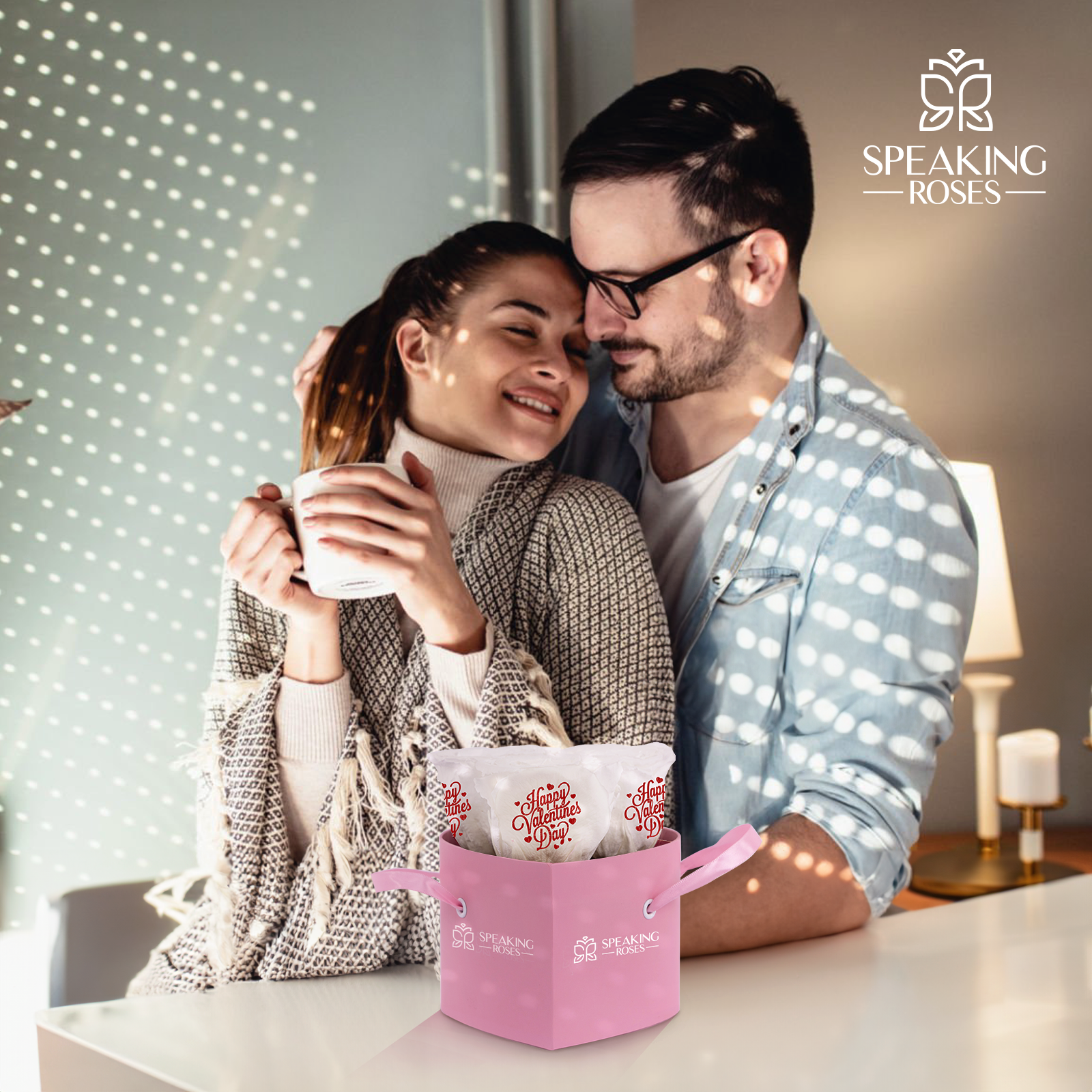 Valentine's day - Be mine - Heart Pink Box (3 Roses)