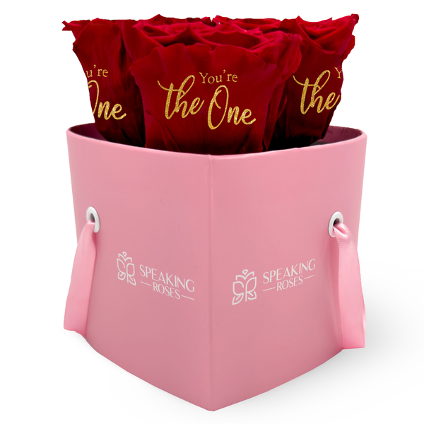 Valentine's day - You are the One - Heart Pink Box (3 Roses)