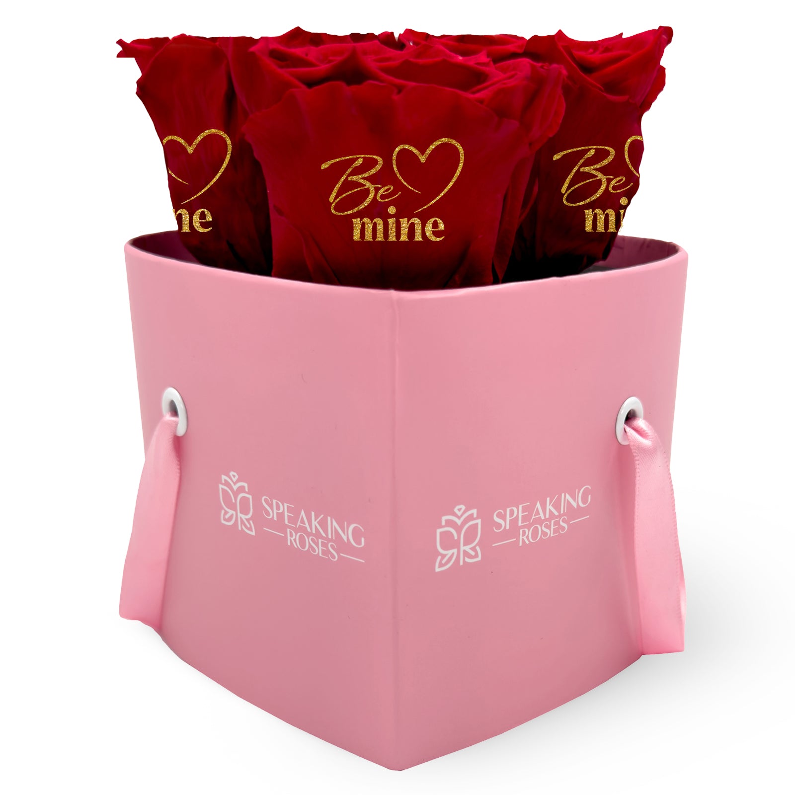 Valentine's day - Be mine - Heart Pink Box (3 Premium Roses)