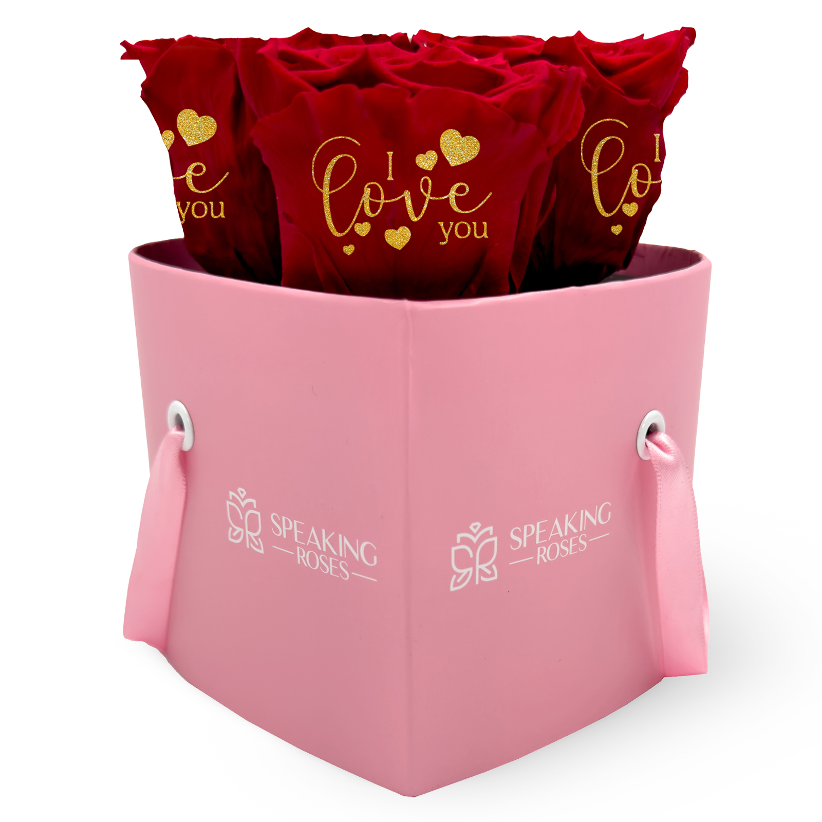 Valentine's day - I love you - Heart Pink Box (3 Roses)