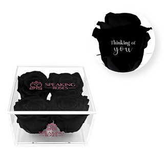 Thinking of you - Square Acrylic Box  (4 Preserved Heads)